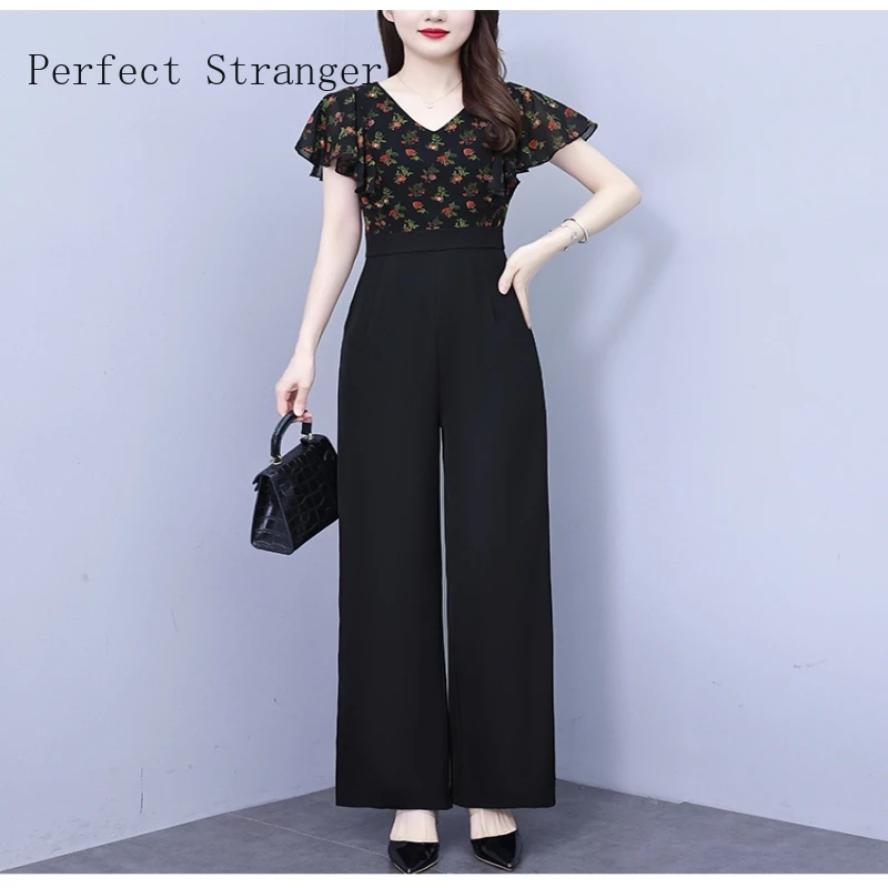 Large Size 2024 Women Summer Elegant V-neck Strap Casual Female Flower Fake Two Pieces Wide-Leg Jumpeuits With Pockets
Large Size 2024 Women Summer Elegant V-neck Strap Casual Female Flower Fake Two Pieces Wide-Leg Jumpeuits With Pockets