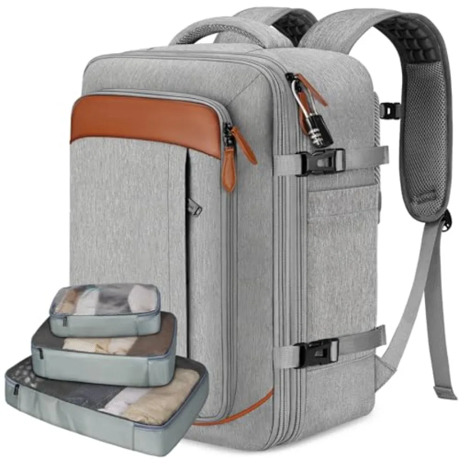 Carry on Backpack, Flight Approved 18x14x8 Travel Backpack with 3 Packing Cubes, Expandable Large 40L Travel Bag fits 17.3" Lap
Carry on Backpack, Flight Approved 18x14x8 Travel Backpack with 3 Packing Cubes, Expandable Large 40L Travel Bag fits 17.3" Lap