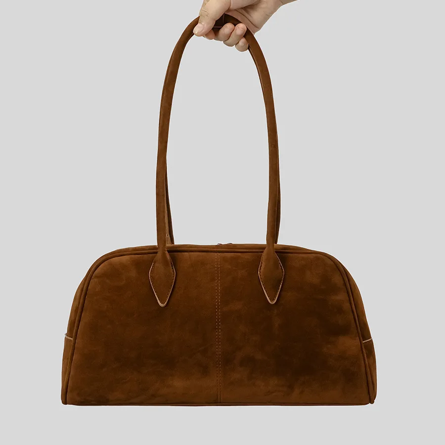 Vintage Faux Suede Bowling Underarm Bag Designer Women Shoulder Bags Luxury Pu Leather Boston Handbags 2025 Autumn and Winter
Vintage Faux Suede Bowling Underarm Bag Designer Women Shoulder Bags Luxury Pu Leather Boston Handbags 2025 Autumn and Winter
