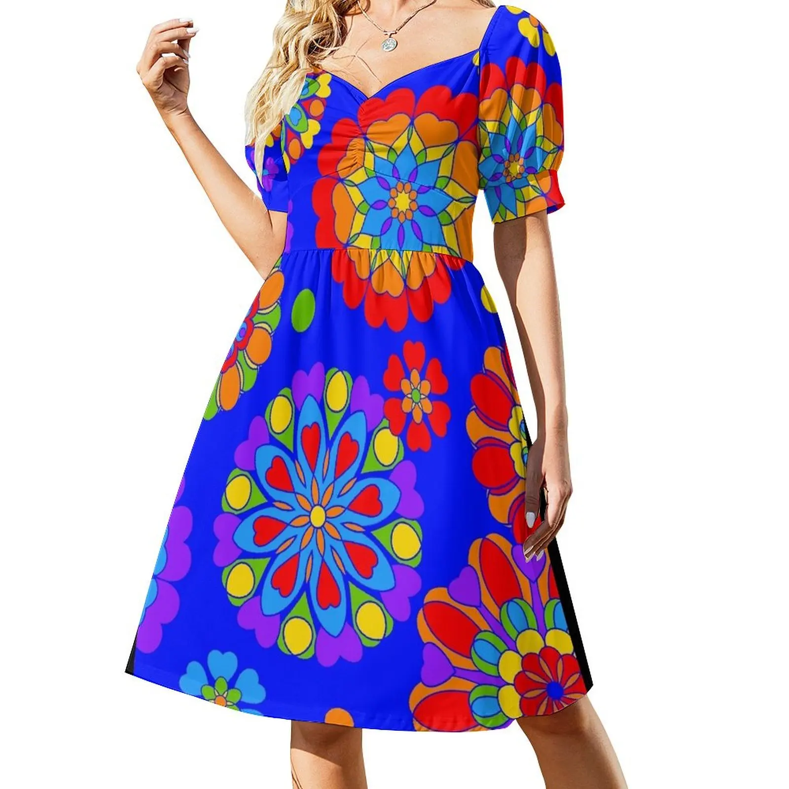 Rainbow Flowers Hippy Hearts Love Design Short Sleeved Dress Bridesmaid dress woman evening dresses ladies Dress
Rainbow Flowers Hippy Hearts Love Design Short Sleeved Dress Bridesmaid dress woman evening dresses ladies Dress