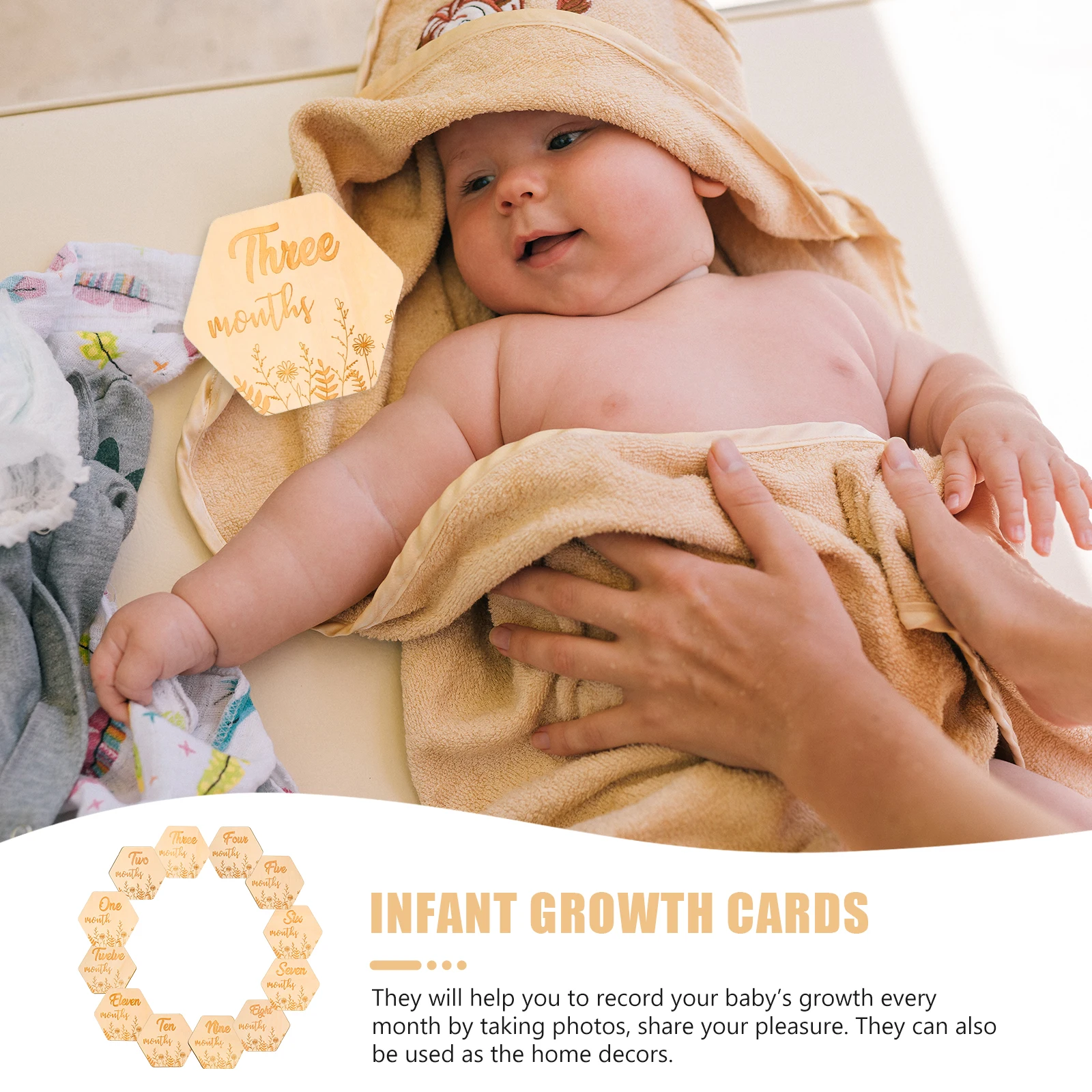 12pcs Wooden Baby Milestone Cards Newborn Photography Props Monthly Commemorative Growth Cards Infant Supplies
12pcs Wooden Baby Milestone Cards Newborn Photography Props Monthly Commemorative Growth Cards Infant Supplies