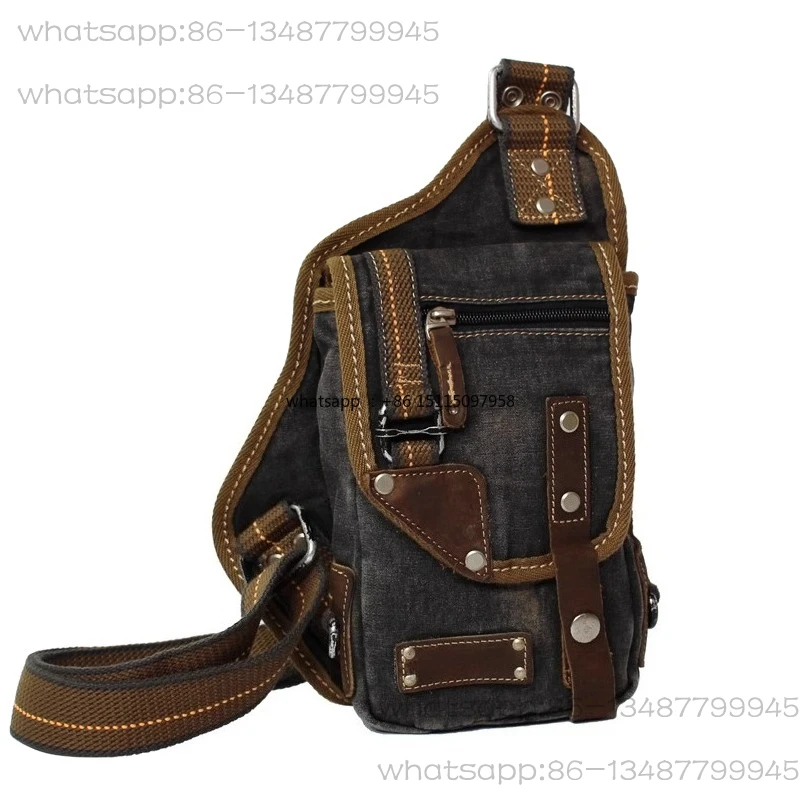 Men's breast bag retro canvas versatile cotton and linen small bag single shoulder oblique span casual backpack trend
Men's breast bag retro canvas versatile cotton and linen small bag single shoulder oblique span casual backpack trend