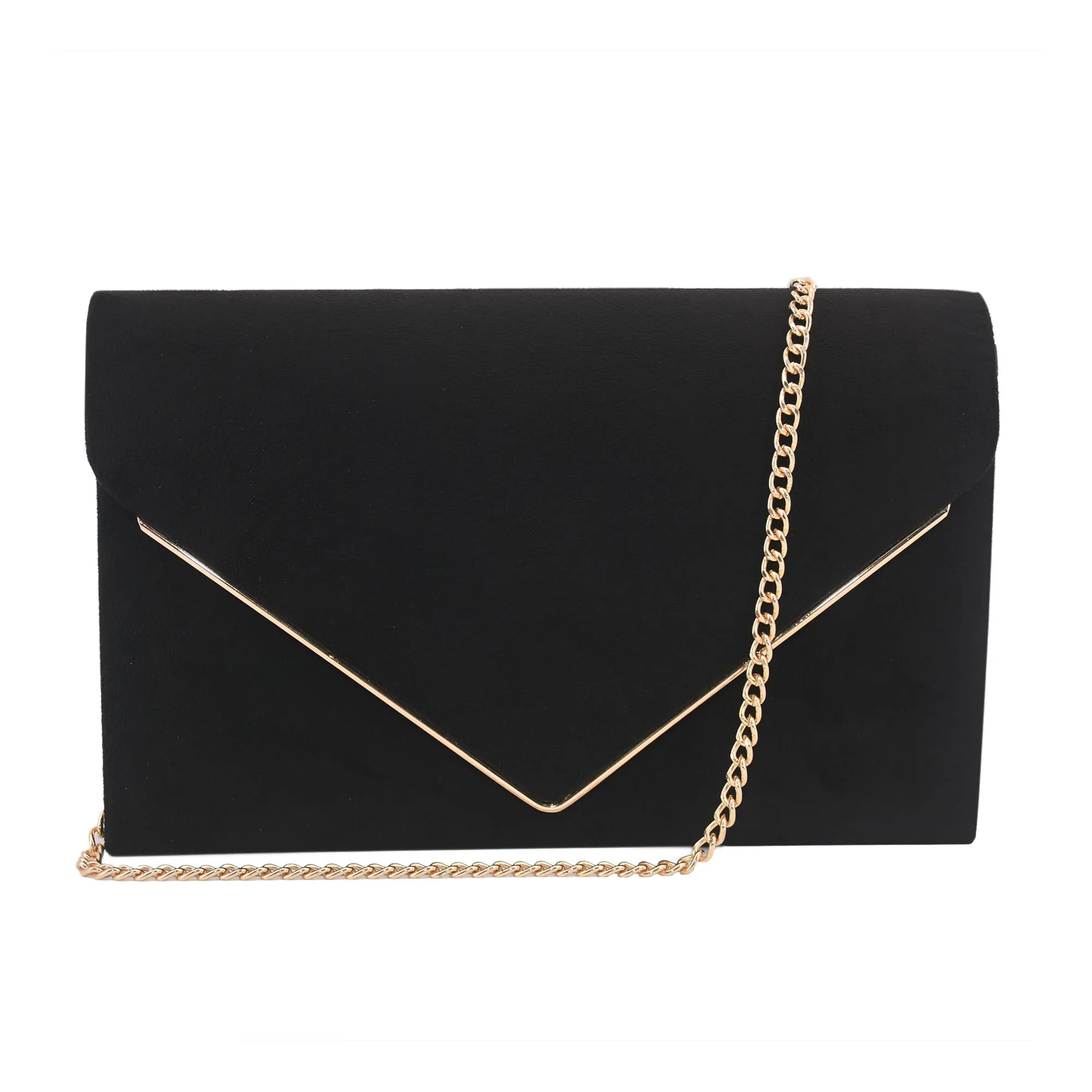 Black Faux Suede Clutch Bag Facny Elegant Formal Wedding Bridal Party Evening Handbag with Shoulder Chain
Black Faux Suede Clutch Bag Facny Elegant Formal Wedding Bridal Party Evening Handbag with Shoulder Chain