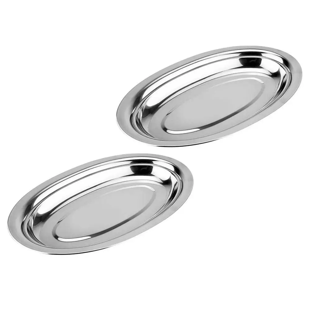 2 Pcs Stainless Steel Oval Plates Silver Kitchen Dessert Tray Snack Fries Anti Rust Easy Clean Home Cafe Use Storage
2 Pcs Stainless Steel Oval Plates Silver Kitchen Dessert Tray Snack Fries Anti Rust Easy Clean Home Cafe Use Storage