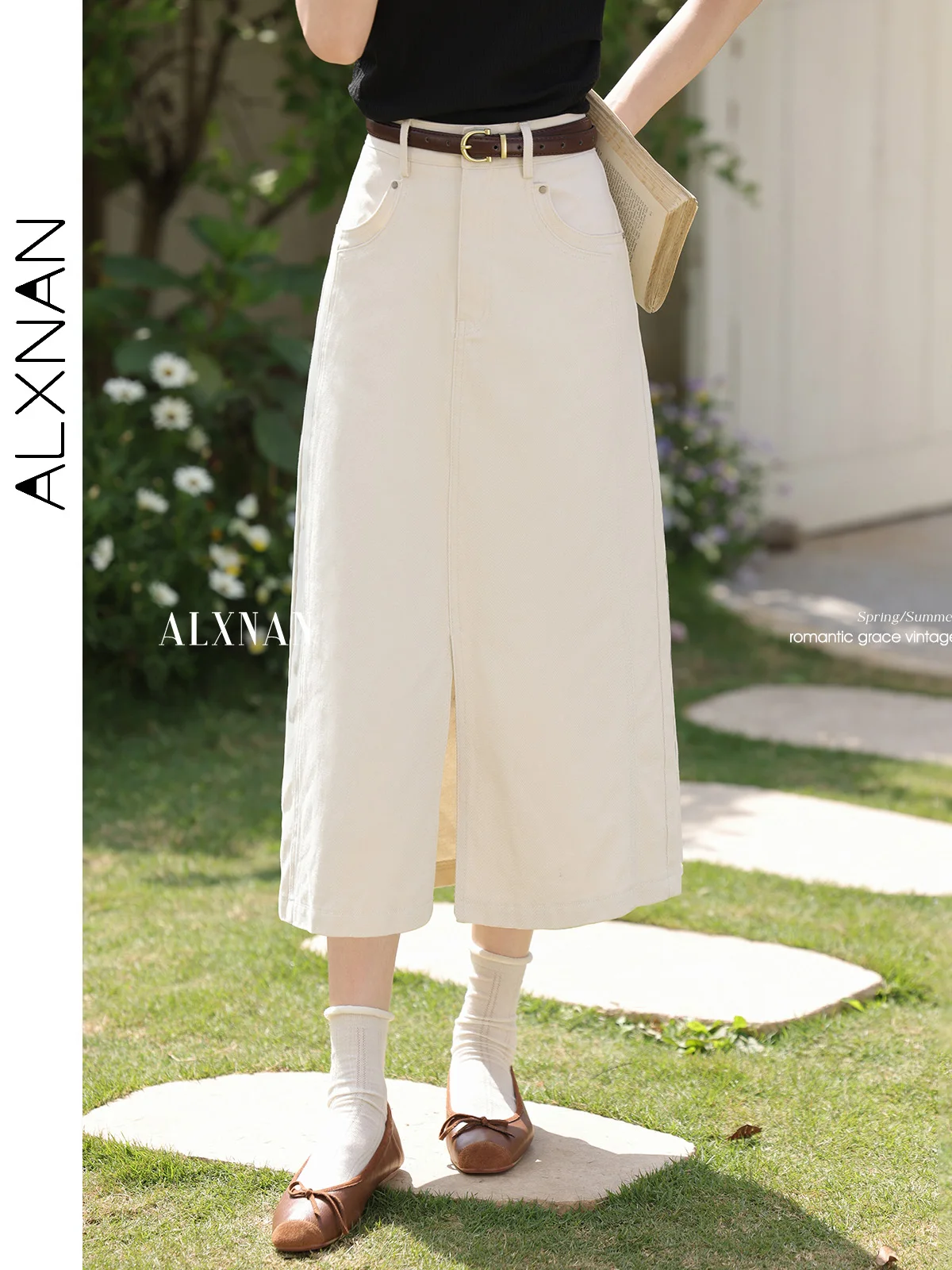 ALXNAN Women's Skirt Elegant Long A-line Skirt 2025 Summer Apricot Cotton Loose-fit Casual Front Slit Midi Female Clothes L53968
ALXNAN Women's Skirt Elegant Long A-line Skirt 2025 Summer Apricot Cotton Loose-fit Casual Front Slit Midi Female Clothes L53968
