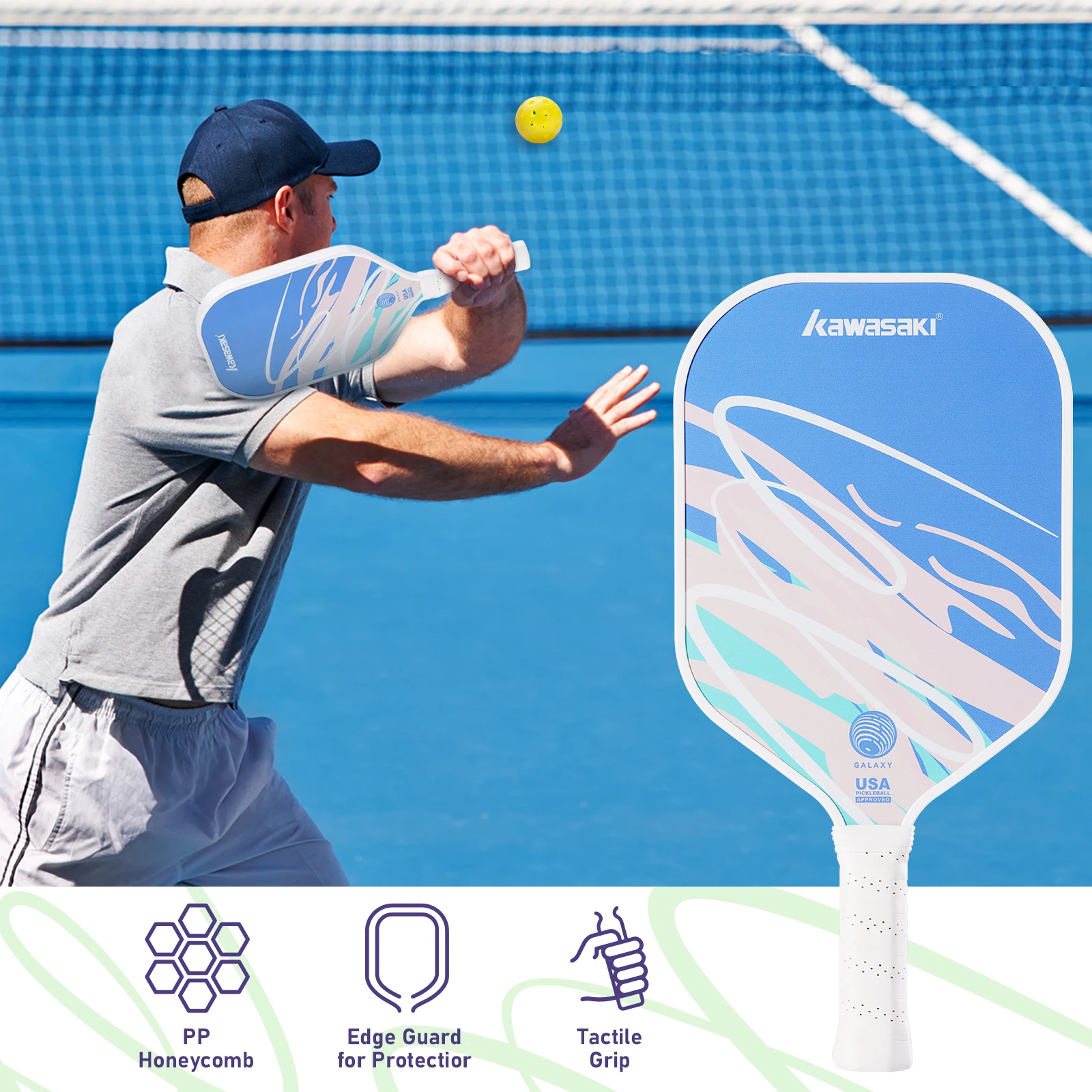Kawasaki pickleball paddle Durable PP Honeycomb Core 15mm,Pickleball Paddles
Kawasaki pickleball paddle Durable PP Honeycomb Core 15mm,Pickleball Paddles