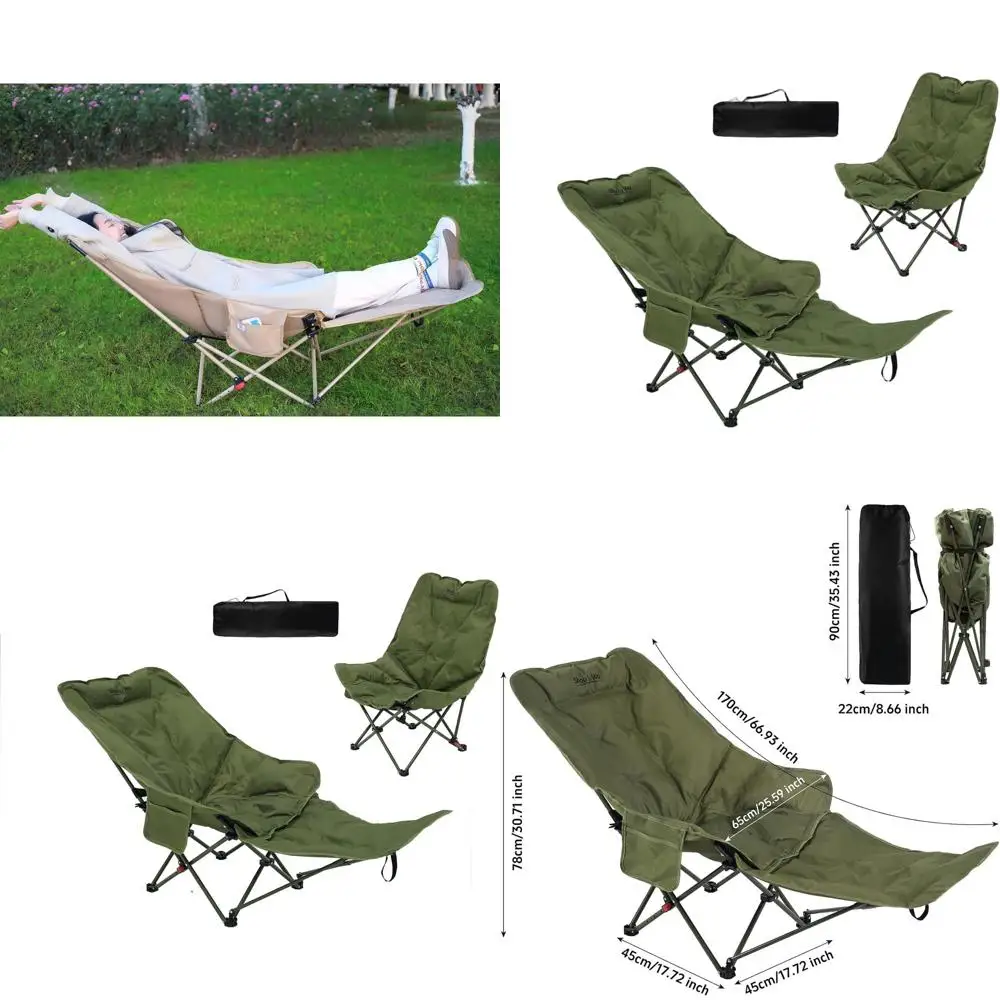 Dual Purpose Folding Camping Cot and Chair with Removable Footrest for Adults, Easy-to-Assemble Adjustable Sleeping Chair with C
Dual Purpose Folding Camping Cot and Chair with Removable Footrest for Adults, Easy-to-Assemble Adjustable Sleeping Chair with C
