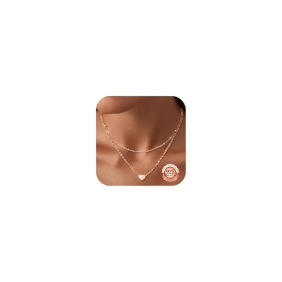 Kenivira Dainty Layered 925 Sterling Silver Heart Necklaces For Women Cute 18K Gold Plated Heart Pendant Necklace For Women
Kenivira Dainty Layered 925 Sterling Silver Heart Necklaces For Women Cute 18K Gold Plated Heart Pendant Necklace For Women