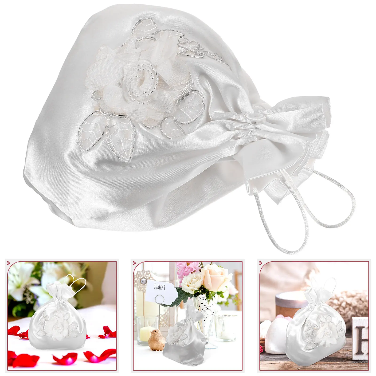 Bridal Flower Decorated Dolly Bag Wedding Bridesmaid Fabric Pouch Jewelry Card Storage Elegant Wedding Accessory
Bridal Flower Decorated Dolly Bag Wedding Bridesmaid Fabric Pouch Jewelry Card Storage Elegant Wedding Accessory