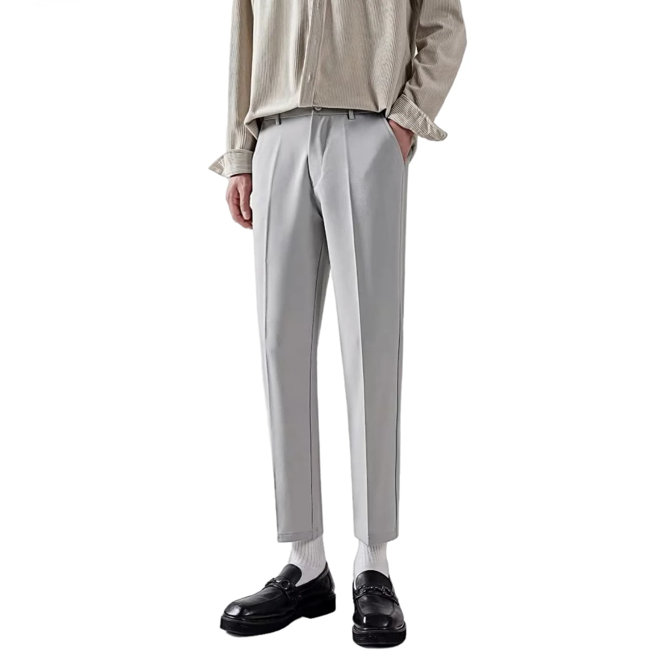 2023 Korean Style Fashion Suit Pants Men Long Trousers Pure Button Fly Spring Summer Casual Pants Solid Color Clothing Y402
2023 Korean Style Fashion Suit Pants Men Long Trousers Pure Button Fly Spring Summer Casual Pants Solid Color Clothing Y402