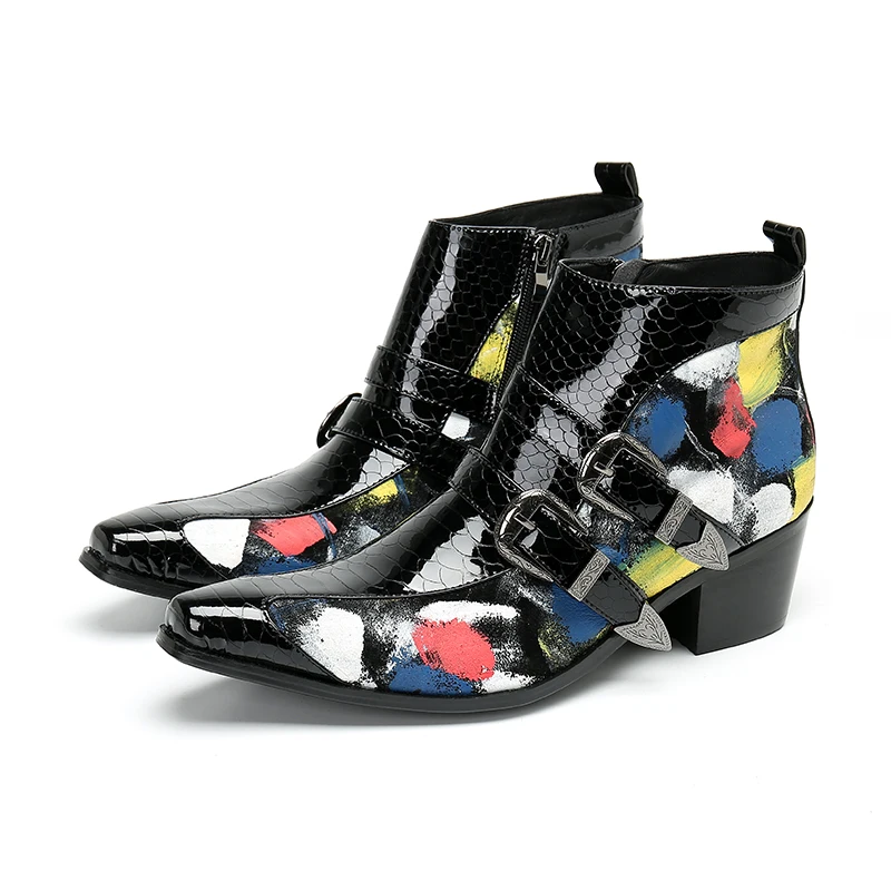 New Mens High Heels Ankle Boots Mixed Color Buckle Army Military Shoes Men Genuine Leather Dress Party Botas Chelsea Man Boot
New Mens High Heels Ankle Boots Mixed Color Buckle Army Military Shoes Men Genuine Leather Dress Party Botas Chelsea Man Boot