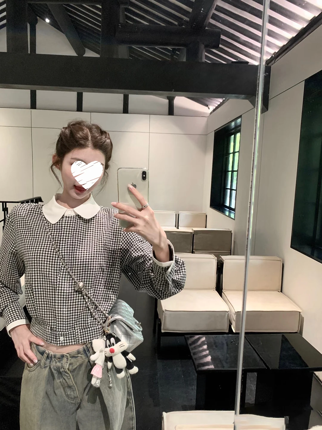 Chic Classic Plaid Long Sve Doll Collar irt Women's Slimming Sli ort irt Korean Sle Cotton Polyester Fabric
Chic Classic Plaid Long Sve Doll Collar irt Women's Slimming Sli ort irt Korean Sle Cotton Polyester Fabric