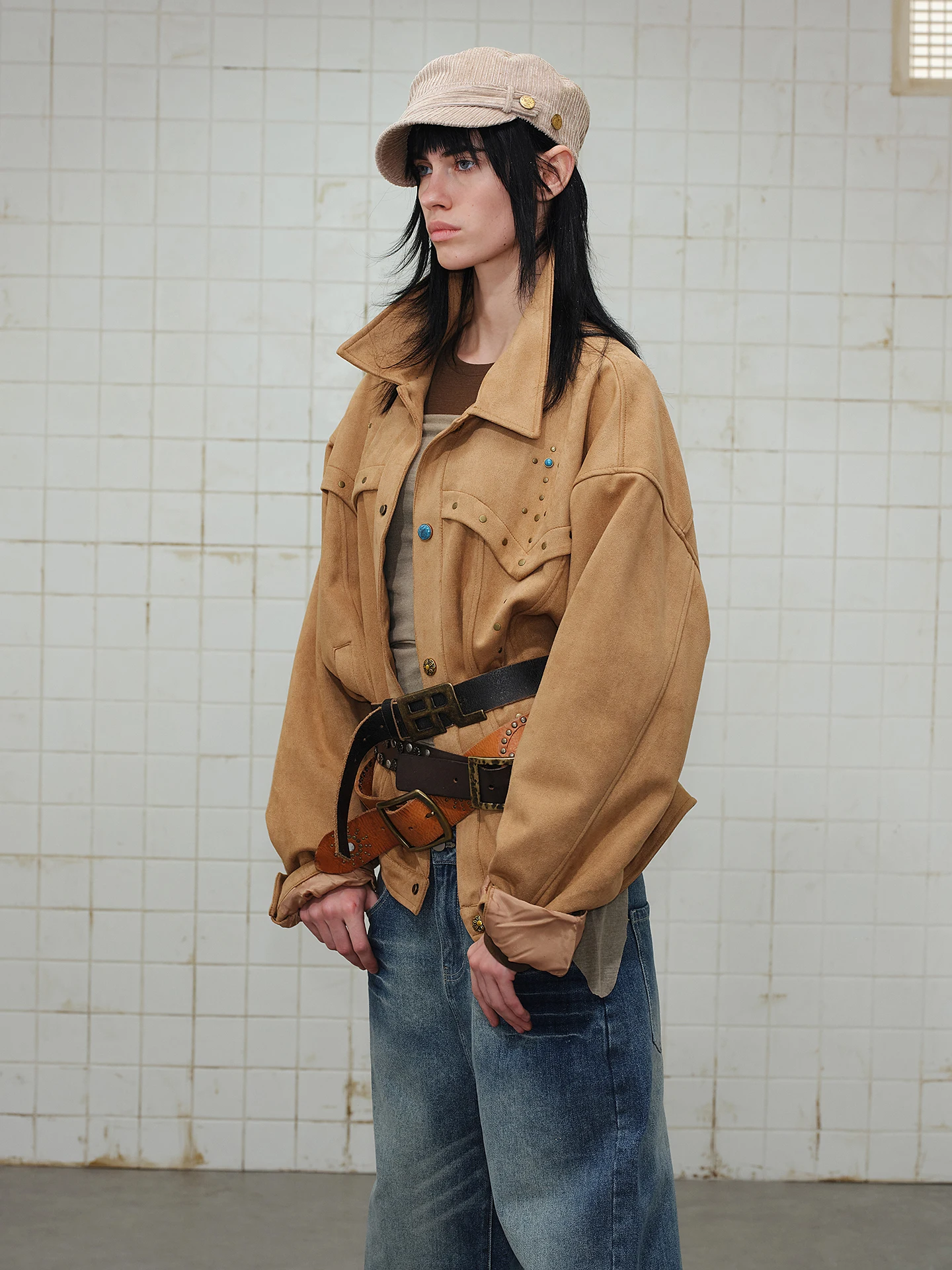 Retro American Rivet Western Suede Jaet Men's Spring Cleanfit Deconstructed Collar ort Outerwear Youth Trend Loose Fit
Retro American Rivet Western Suede Jaet Men's Spring Cleanfit Deconstructed Collar ort Outerwear Youth Trend Loose Fit