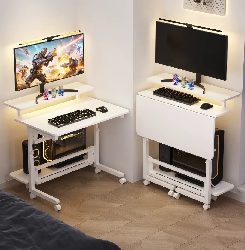 Lifting folding computer desk, desktop can be placed in the host household small e-sports table, bedroom mobile bedside table
Lifting folding computer desk, desktop can be placed in the host household small e-sports table, bedroom mobile bedside table