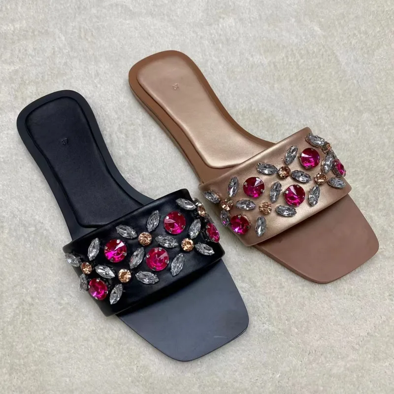 Summer Women's Slippers Casual Fashion Beach Sandals Dancing Party Shoes Flat Bottom Slides Open Toe Luxury Designer Slippers
Summer Women's Slippers Casual Fashion Beach Sandals Dancing Party Shoes Flat Bottom Slides Open Toe Luxury Designer Slippers