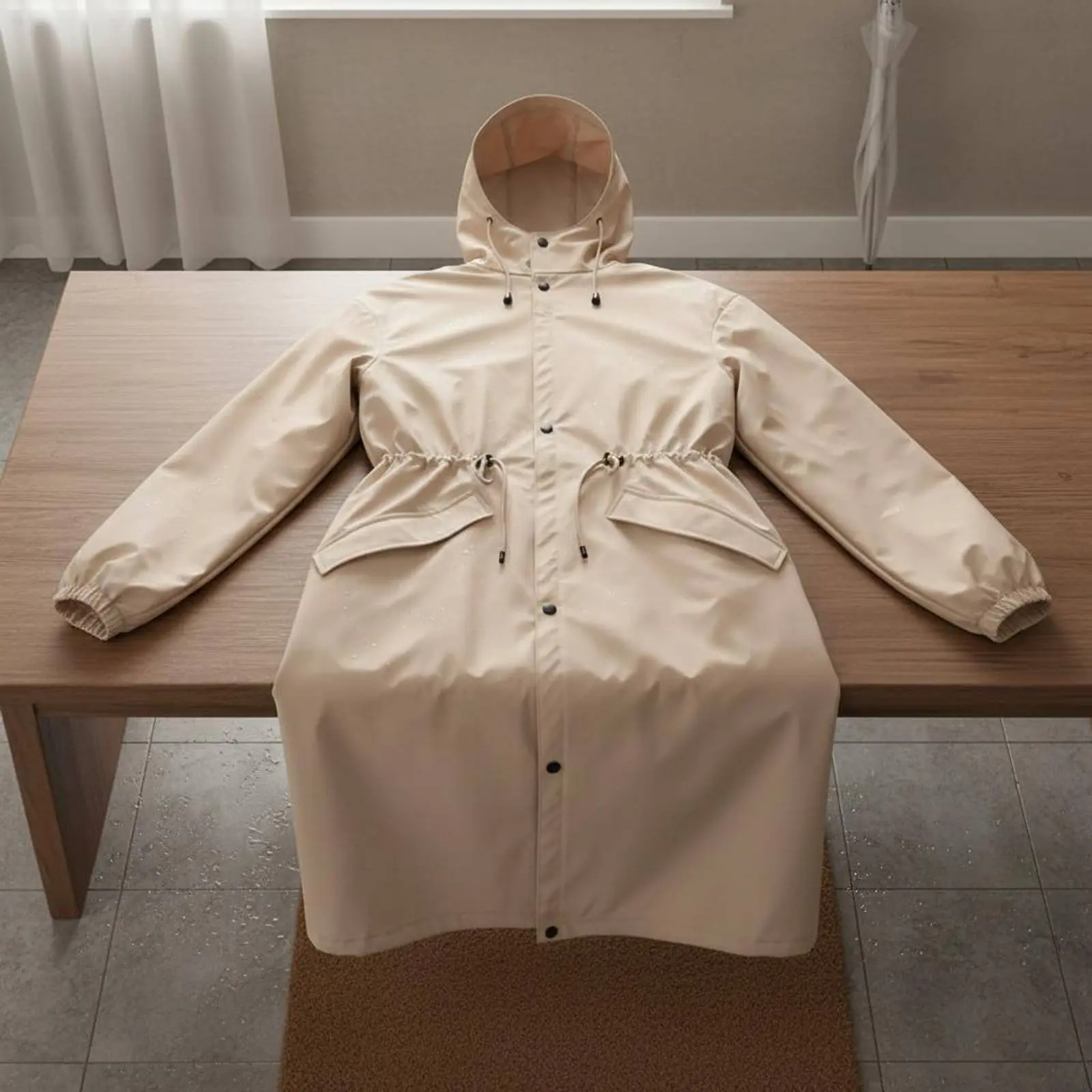 Waist Drawstring Raincoat Cute Design Overcoat Coat Rain Jacket Long Hooded Raincoat Lightweight Waterproof Overcoat Coat
Waist Drawstring Raincoat Cute Design Overcoat Coat Rain Jacket Long Hooded Raincoat Lightweight Waterproof Overcoat Coat
