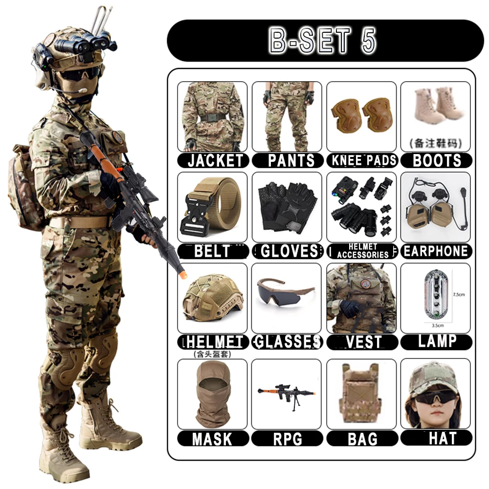 Tactical Children's Camouflage Set Outdoor Boys Girls Special Forces Military Long-Sleeved Suit Field Hunting Camping Clothing
Tactical Children's Camouflage Set Outdoor Boys Girls Special Forces Military Long-Sleeved Suit Field Hunting Camping Clothing