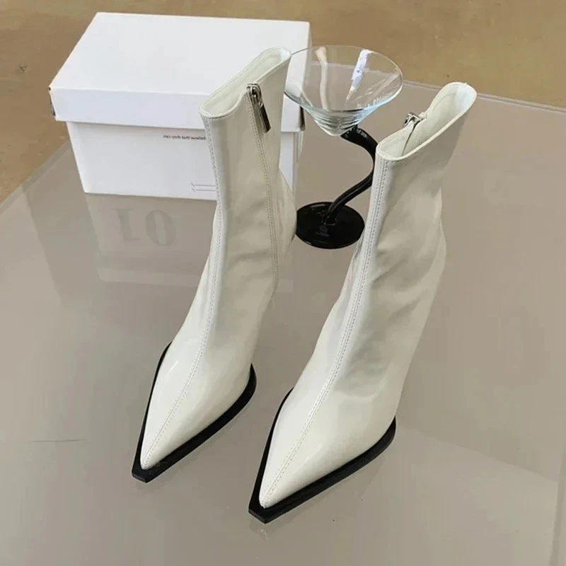 Aneikeh Fashion Sexy Pointed Toe Short Booties Design Cozy Soft Leather Women Ankle Boots Stripper Thin Heels Shoes
Aneikeh Fashion Sexy Pointed Toe Short Booties Design Cozy Soft Leather Women Ankle Boots Stripper Thin Heels Shoes