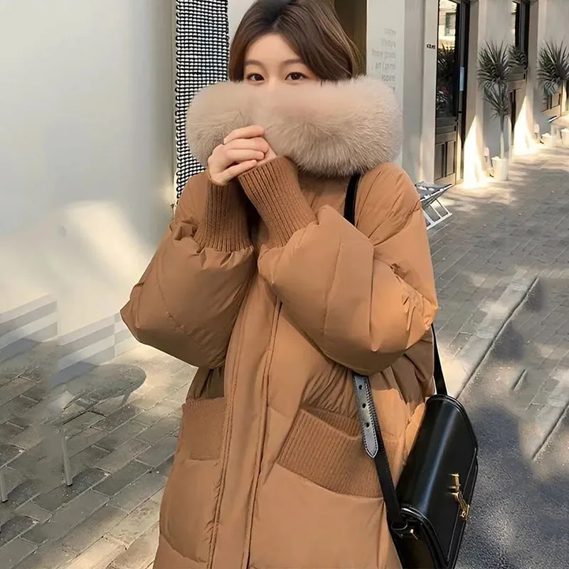 New Korean Women's Winter Down Cotton Jacket Fashion Female Long Thick Warm Padded Jackets Big Fur Collar Hooded Parker Overcoat
New Korean Women's Winter Down Cotton Jacket Fashion Female Long Thick Warm Padded Jackets Big Fur Collar Hooded Parker Overcoat
