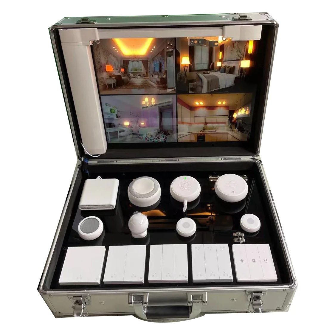 Smart Home Display Box, Easy To Carry, Support OEM Sevice And Easy To Carry. Smart Home Model For Hotel Apartment, Villa
Smart Home Display Box, Easy To Carry, Support OEM Sevice And Easy To Carry. Smart Home Model For Hotel Apartment, Villa
