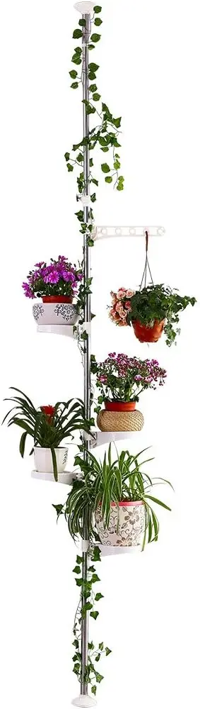 5-Layer Adjustable Plant Pot Stand, Telescopic Floor to Ceiling Shelf, Corner Space Saver, Ivory
5-Layer Adjustable Plant Pot Stand, Telescopic Floor to Ceiling Shelf, Corner Space Saver, Ivory