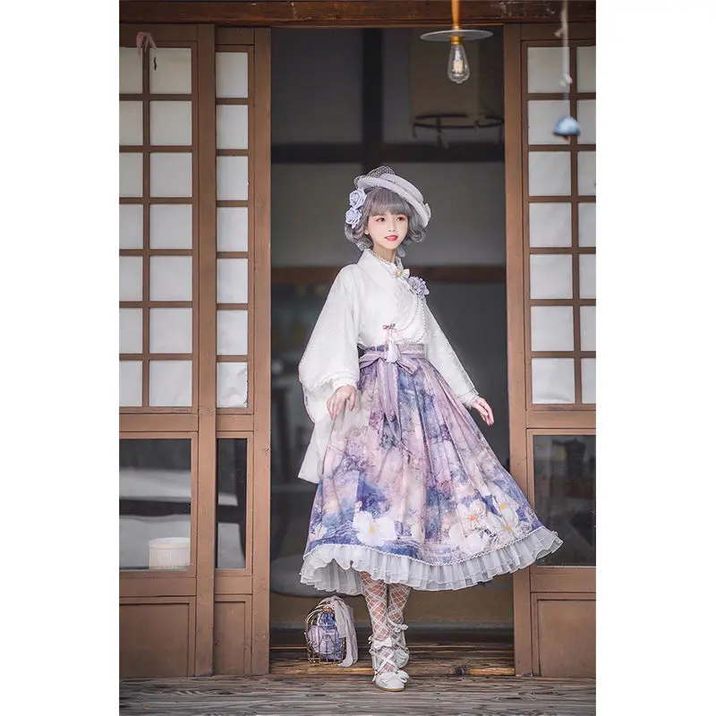 MAGOGO Japanese Sweet Mori Girl Floral Printed Lace Patchwork Skirt Women Spring Summer Lace-up Vintage A-Line Pleated Skirts
MAGOGO Japanese Sweet Mori Girl Floral Printed Lace Patchwork Skirt Women Spring Summer Lace-up Vintage A-Line Pleated Skirts