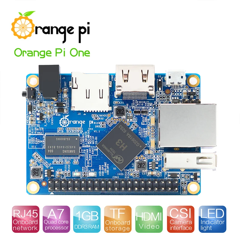 Orange Pi One 1GB H3 Quad-Core, Поддержка Android,Ubuntu,Debian, мини-компьютер с одной панелью
Orange Pi One 1GB H3 Quad-Core, Поддержка Android,Ubuntu,Debian, мини-компьютер с одной панелью