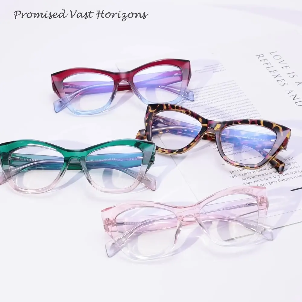 TR90 Thick Bold Transparent Gradient Color Anti Blue Light Glasses Similar To Acetate Cat Eye Women's Fashionable Optical Frame
TR90 Thick Bold Transparent Gradient Color Anti Blue Light Glasses Similar To Acetate Cat Eye Women's Fashionable Optical Frame