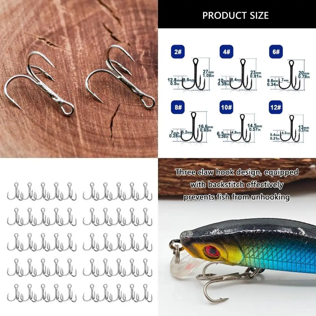 R6FE High Carbon Steel Round Bend Hook Treble Hook Professional Barbed Fishing Hook Set for Lures Baits Fishing Accessories
R6FE High Carbon Steel Round Bend Hook Treble Hook Professional Barbed Fishing Hook Set for Lures Baits Fishing Accessories