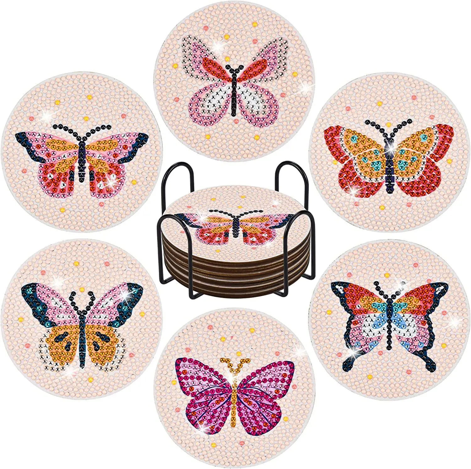 6pcs/set Butterfly Diamond Painting Coaster Kit with Holder DIY 5D Rhinestone Art Coasters Non-slip Cup Mat for Kids Adults Craf
6pcs/set Butterfly Diamond Painting Coaster Kit with Holder DIY 5D Rhinestone Art Coasters Non-slip Cup Mat for Kids Adults Craf