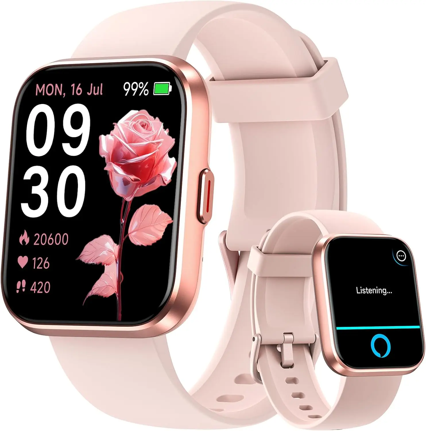 Women's Smartwatch with Alexa, Bluetooth Calls, IP68 Waterproof, 7-Day Battery, Heart Rate Monitor, 110 Sports Modes
Women's Smartwatch with Alexa, Bluetooth Calls, IP68 Waterproof, 7-Day Battery, Heart Rate Monitor, 110 Sports Modes