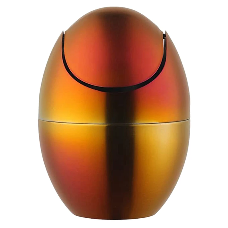 AT35 Stainless Steel Egg-Shaped Trash Can Creative Household Egg-Shaped Mini Desktop Trash Can With Rotating Lid
AT35 Stainless Steel Egg-Shaped Trash Can Creative Household Egg-Shaped Mini Desktop Trash Can With Rotating Lid