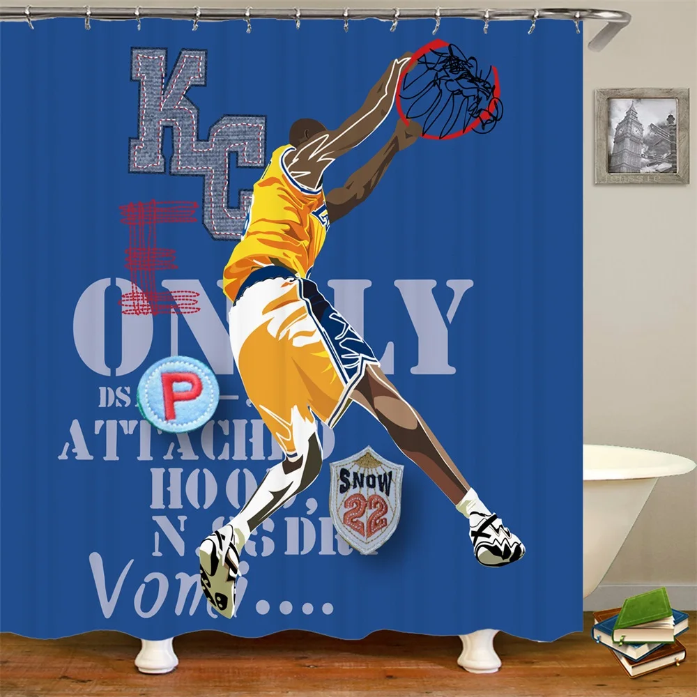 3D Basketball Shower Curtain Action Players The Classical Poster Style Print Waterproof Bathroom Bath Curtains with Hooks Decor
3D Basketball Shower Curtain Action Players The Classical Poster Style Print Waterproof Bathroom Bath Curtains with Hooks Decor