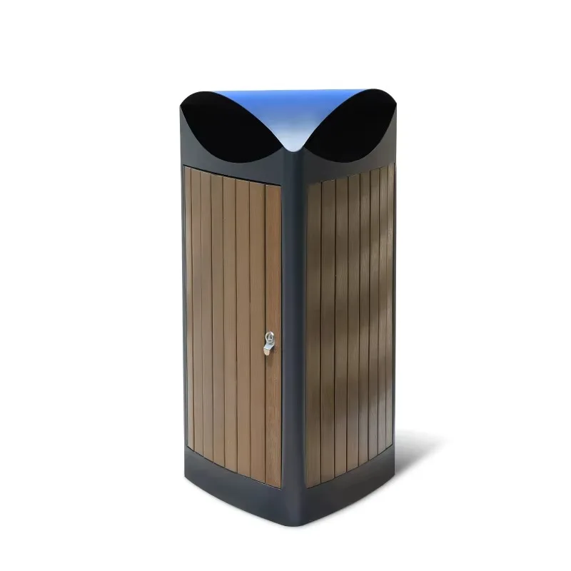 Треугольный металлический мусорный бак WPC антисептический деревянный уличный мусорный бак большой емкости
Треугольный металлический мусорный бак WPC антисептический деревянный уличный мусорный бак большой емкости