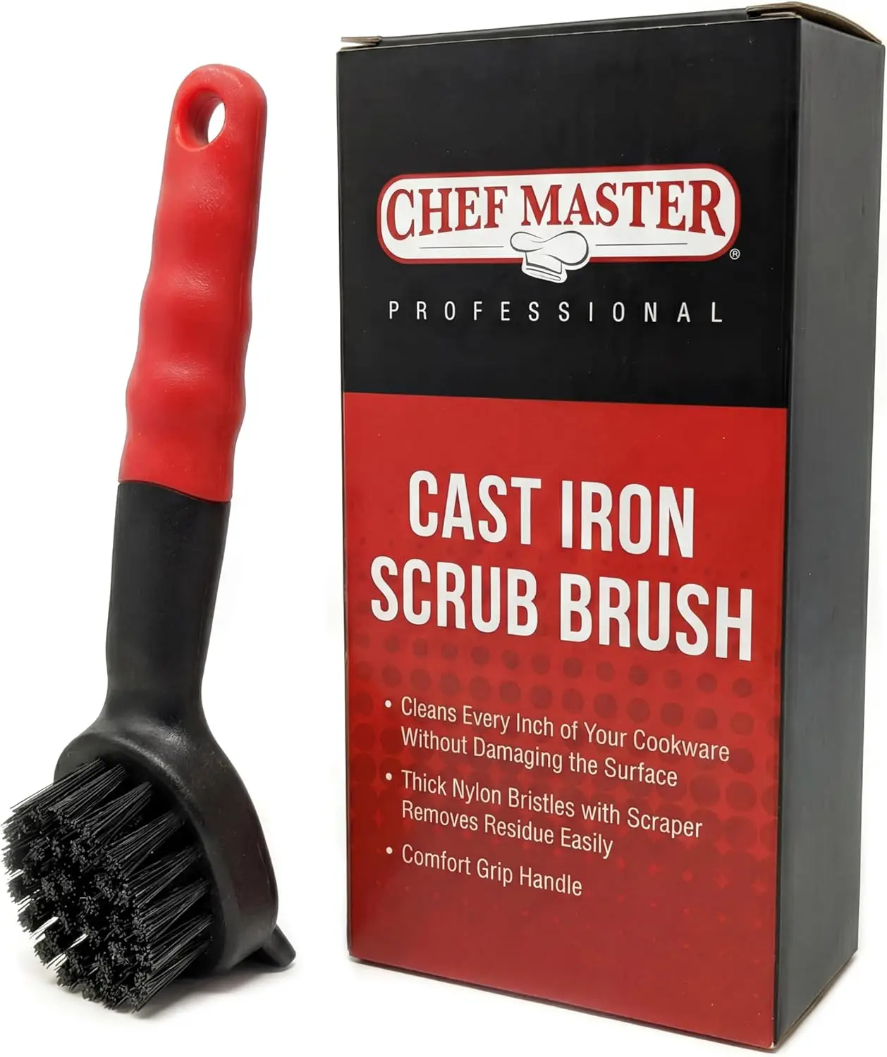 Cast Iron Scrub Brush with Heavy Duty Scraper - Nylon Bristles for Pans, Skillets, Woks - Kitchen Cleaner Removes Grime, Grease
Cast Iron Scrub Brush with Heavy Duty Scraper - Nylon Bristles for Pans, Skillets, Woks - Kitchen Cleaner Removes Grime, Grease