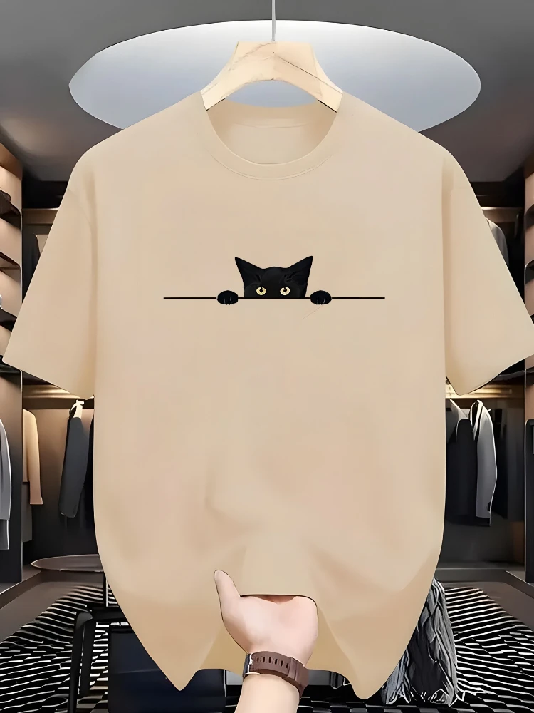 Men'S Casual T-Shirt with Cute Cat Design - 100% cotton summer short-sleeved O-neck printed T-shirt.
Men'S Casual T-Shirt with Cute Cat Design - 100% cotton summer short-sleeved O-neck printed T-shirt.