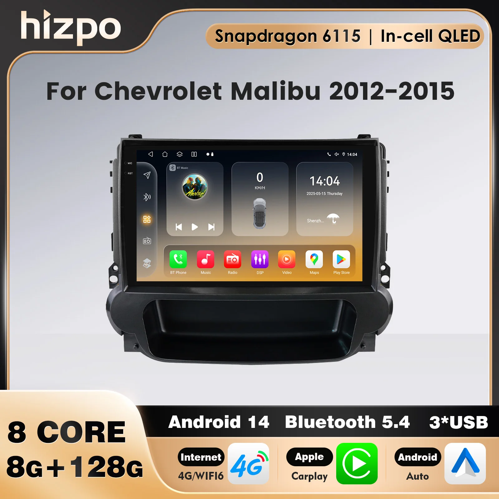 4G-LTE Car Smart System Android 14 Multimedia Video Player Carplay Car Auto GPS WIFI Radio For Chevrolet Malibu 2012 2013 -2015
4G-LTE Car Smart System Android 14 Multimedia Video Player Carplay Car Auto GPS WIFI Radio For Chevrolet Malibu 2012 2013 -2015