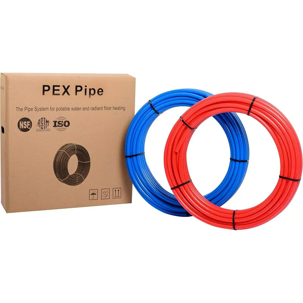 1/2 Inch 2x100ft PEX-B Tubing, NSF Certified for Drinking Water, Suitable for Hot/Cold Plumbing and Heating Systems, Includes Pi
1/2 Inch 2x100ft PEX-B Tubing, NSF Certified for Drinking Water, Suitable for Hot/Cold Plumbing and Heating Systems, Includes Pi