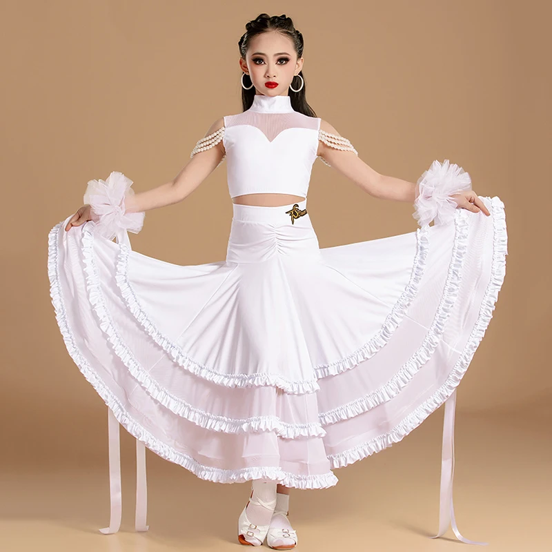 Kids Girls Velvet Modern Dancewear Pearl Splicing Top Waltz Social Dance Skirts Costume Ballroom Dance Competition Dresses
Kids Girls Velvet Modern Dancewear Pearl Splicing Top Waltz Social Dance Skirts Costume Ballroom Dance Competition Dresses