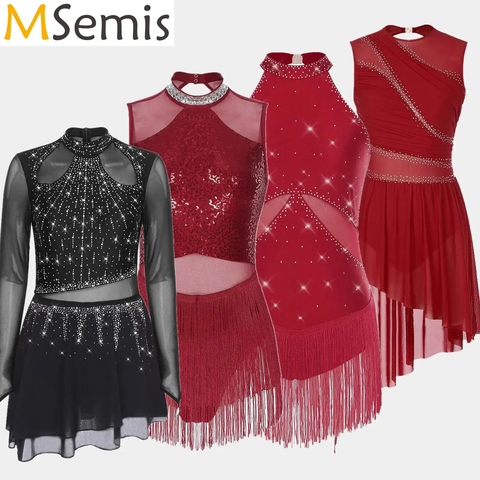 Womens Ballet Lyrical Dance Leotard Dresses Rhinestone Bodysuit Dress Gymnastics Artistic Figure Skating Modern Dance Costume
Womens Ballet Lyrical Dance Leotard Dresses Rhinestone Bodysuit Dress Gymnastics Artistic Figure Skating Modern Dance Costume