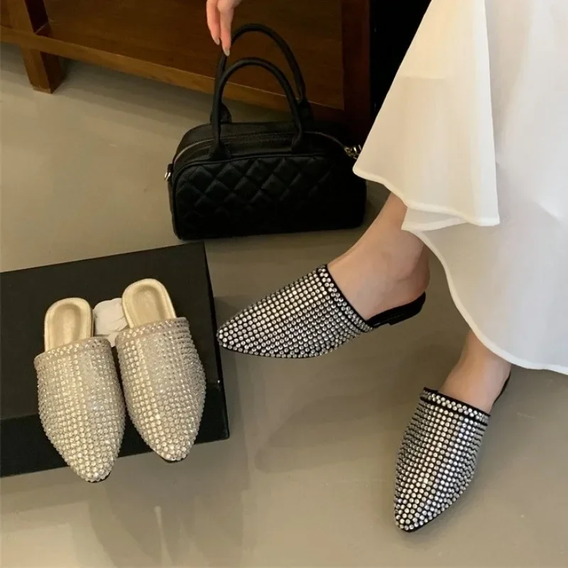 Aneikeh Summer Rhinestone Designer Cosy Mesh Heels Women Flat Shoes Fashion Round Toe Slip on Casual Outdoor Dress Flat Slippers
Aneikeh Summer Rhinestone Designer Cosy Mesh Heels Women Flat Shoes Fashion Round Toe Slip on Casual Outdoor Dress Flat Slippers