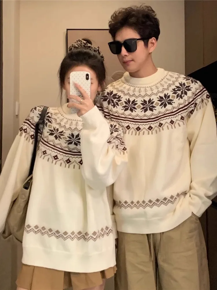 American Style Fair Isle Knitted round Neck Sweater Loose Fit Casual Loose Couples Knitwear Soft Long Sleeve Autumn Winter Ne...
American Style Fair Isle Knitted round Neck Sweater Loose Fit Casual Loose Couples Knitwear Soft Long Sleeve Autumn Winter Ne...