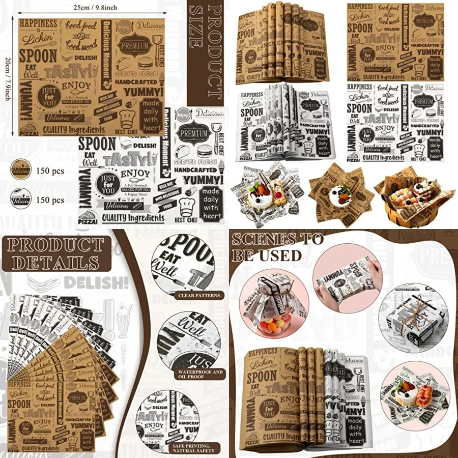 Pcs Deli Wax Paper Sheets for Food Grease Resistant Tray Basket Liners White Newsprint Paper Square Hot Dog Wrappers Greaseproo
Pcs Deli Wax Paper Sheets for Food Grease Resistant Tray Basket Liners White Newsprint Paper Square Hot Dog Wrappers Greaseproo