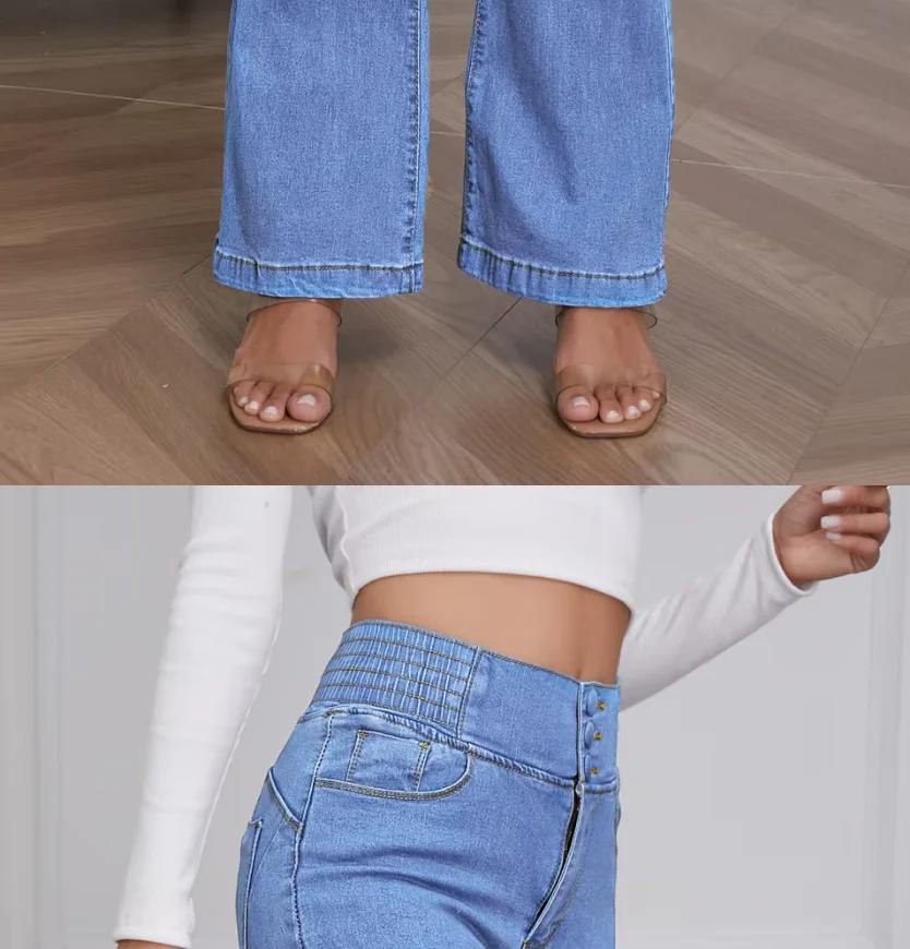 Sexy Elegant New Fashion Jeans Casual Female Trouser Bottom Back Shirred Button Front High Waist Jeans Streetwear Denim Pants
Sexy Elegant New Fashion Jeans Casual Female Trouser Bottom Back Shirred Button Front High Waist Jeans Streetwear Denim Pants