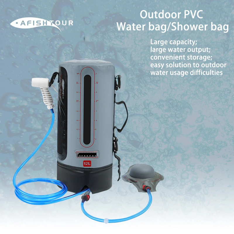 AFISHTOUR 12L Portable Foldable Camping Shower Bag Water Bag For Camp Shower Solar Shower Bag for Outdoor Camping Equipment
AFISHTOUR 12L Portable Foldable Camping Shower Bag Water Bag For Camp Shower Solar Shower Bag for Outdoor Camping Equipment