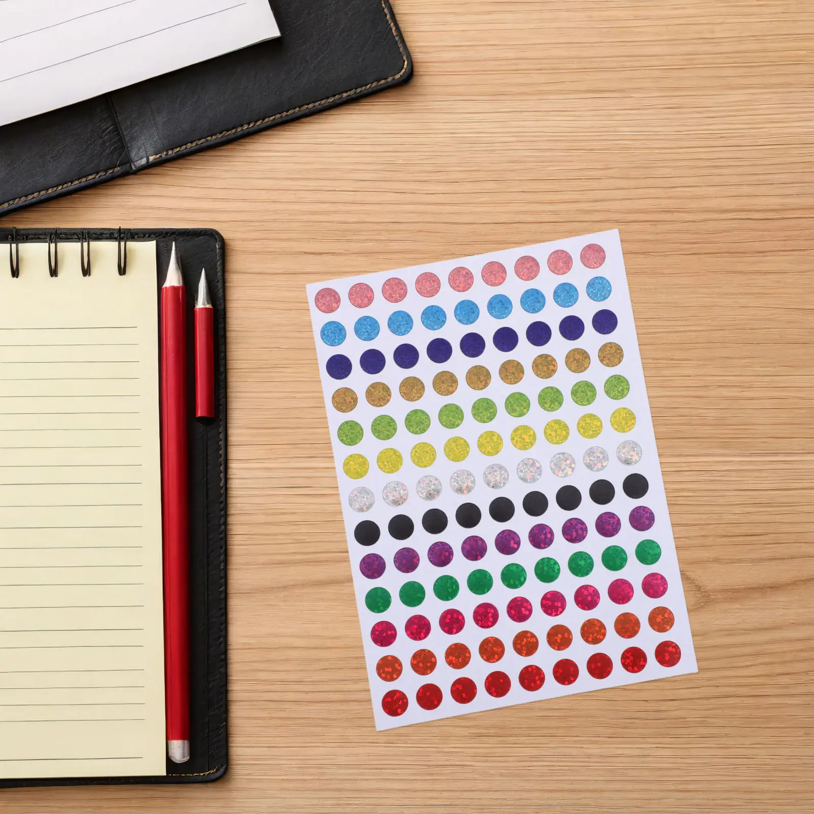 100 Sheets Colorful Round Coding Labels Laser Finish Self-Adhesive Dot Stickers 13 Colors for Home School Office Organization
100 Sheets Colorful Round Coding Labels Laser Finish Self-Adhesive Dot Stickers 13 Colors for Home School Office Organization