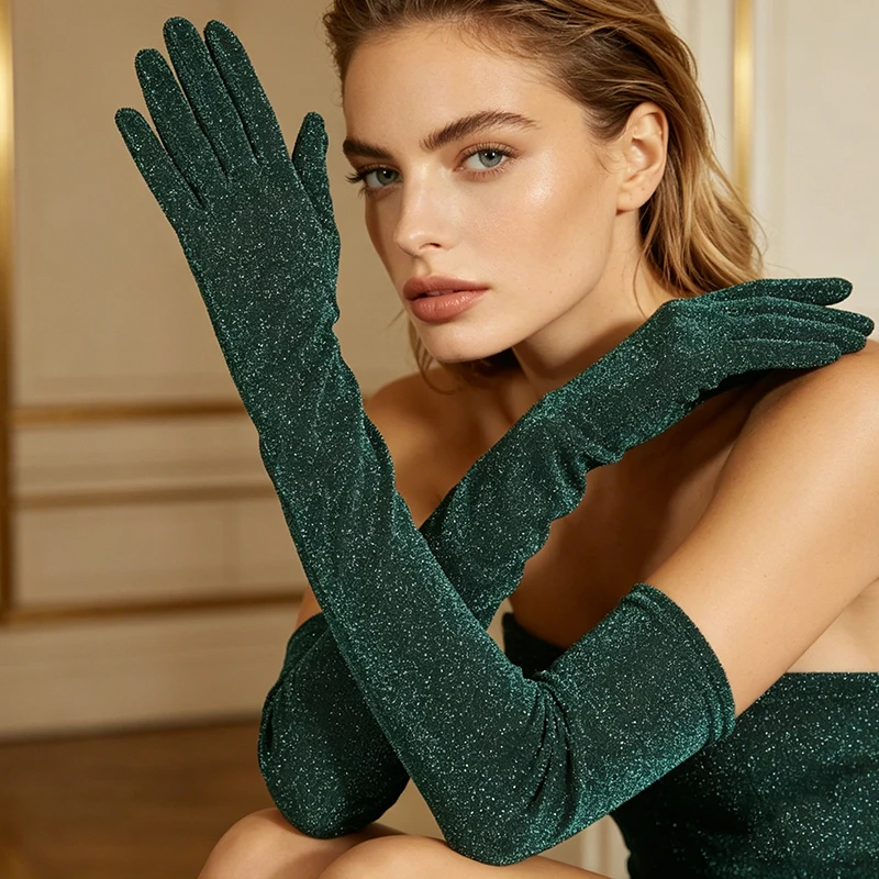 52cm Luxury Glitter Long Opera Gloves Women Sparkling Evening Party Elegant Vintage Shiny Stage Show Cosplay Performance Mittens
52cm Luxury Glitter Long Opera Gloves Women Sparkling Evening Party Elegant Vintage Shiny Stage Show Cosplay Performance Mittens