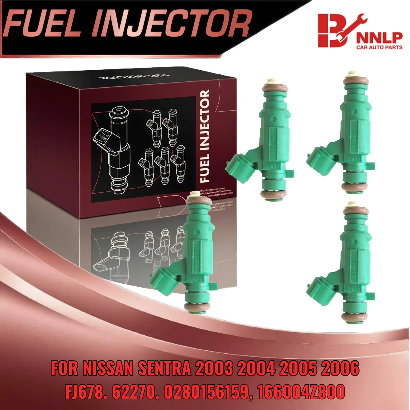 4pcs Fuel Injector for Nissan Sentra 2003 2004 2005 2006 L4 18L 166004Z800 FJ678 0280156159
4pcs Fuel Injector for Nissan Sentra 2003 2004 2005 2006 L4 18L 166004Z800 FJ678 0280156159