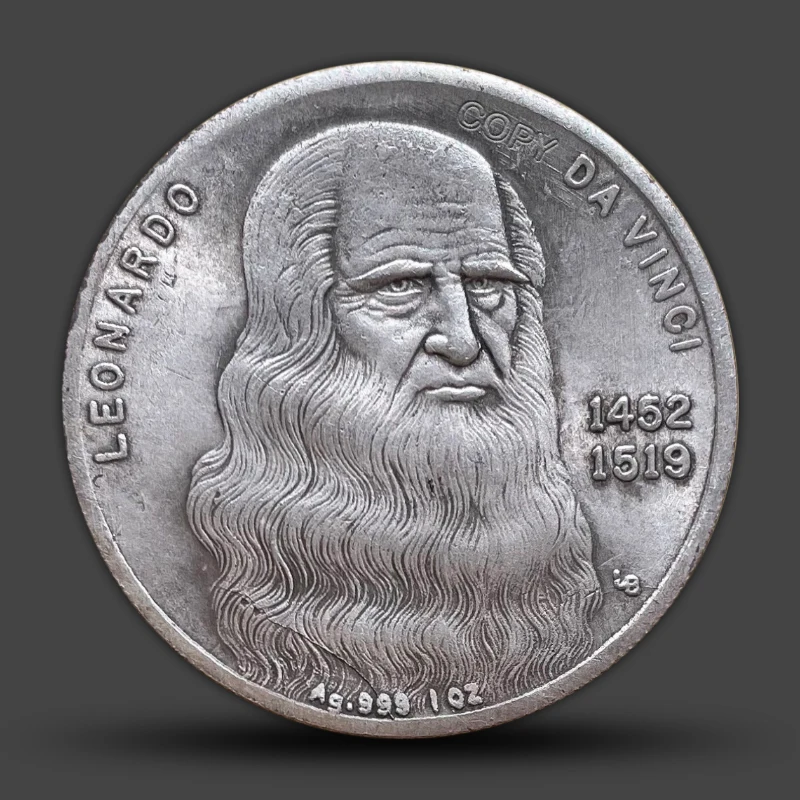 Italian Da Vinci 1452-1519 Commemorative Replica Coin European Renaissance Vintage Craft Medal Home Decoration Festival Gift
Italian Da Vinci 1452-1519 Commemorative Replica Coin European Renaissance Vintage Craft Medal Home Decoration Festival Gift