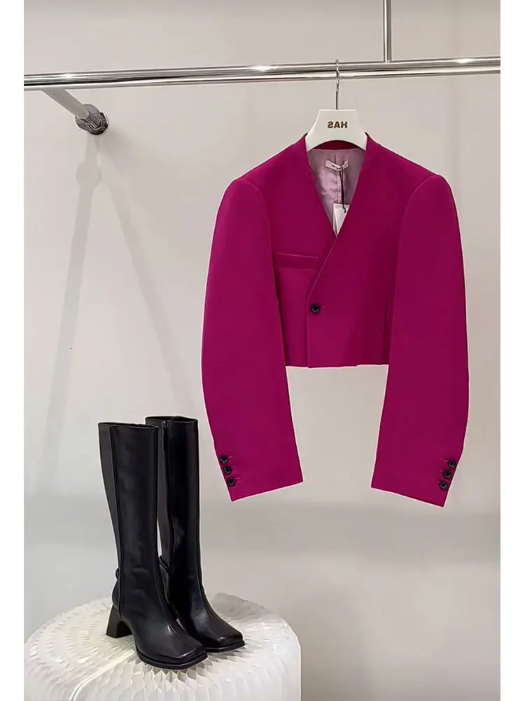 Elegant Red Short Loose Suit Jacket Women's Fashion Autumn 2026 Korean Style V-Neck Long Sleeve Regular Size Polyester Fiber
Elegant Red Short Loose Suit Jacket Women's Fashion Autumn 2026 Korean Style V-Neck Long Sleeve Regular Size Polyester Fiber